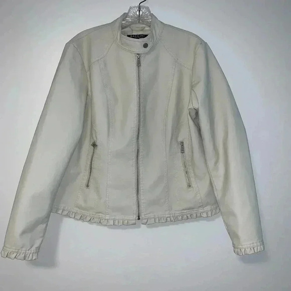Baccini Zip Front Faux Leather Jacket​​ - Picture 1 of 9